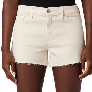 Hudson Gemma Mid-Rise Denim Shorts In Beige